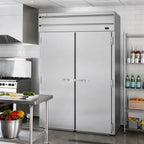 Thumbnail image #2 for Beverage Air P Series PRT2XTHC-1AS Extra Tall Two-Section Roll-Thru Refrigerator, 85.76 Cu. Ft., Stainless Steel, Top-Mounted Self-Contained