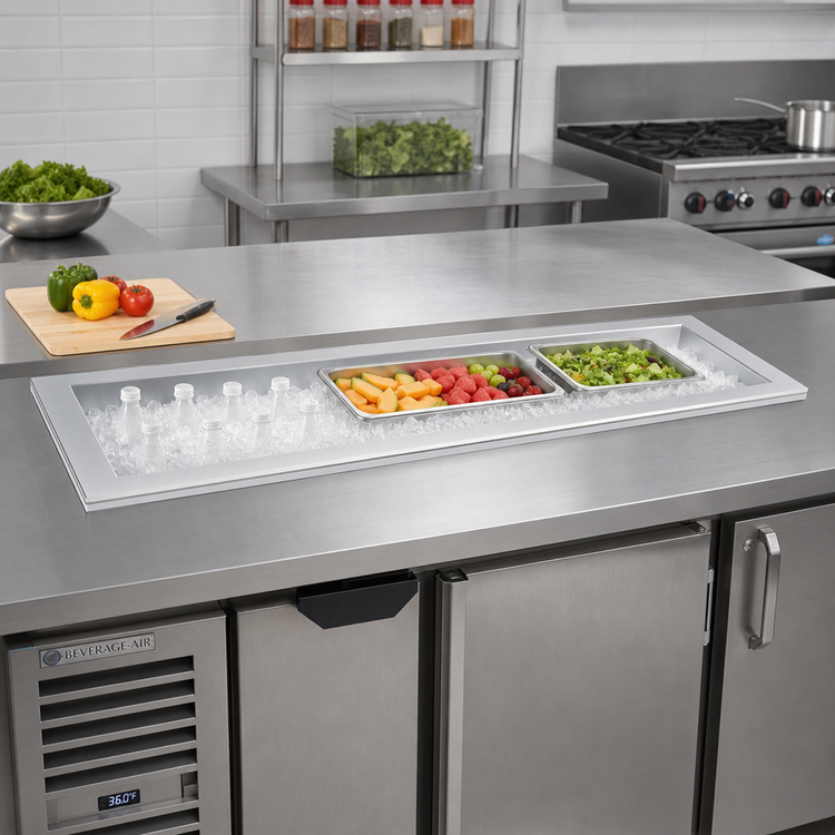 Product image #2 for Hatco Drop-In Slim Insulated Ice Well, 3-Pan, Stainless Steel, 69-3/16" x 19"
