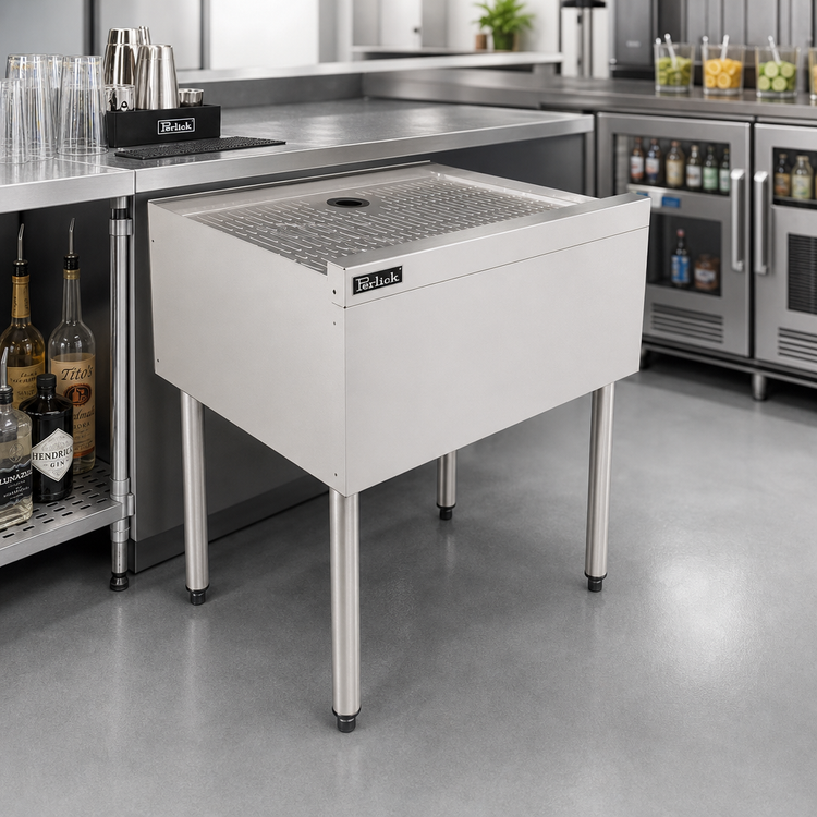 Product image #2 for Perlick TSS Series Free Standing Underbar Drainboard with Stainless Steel Legs