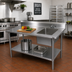 Thumbnail image #2 for John Boos 48-Inch x 30-Inch Prep Sink Work Table, Right-Side Bowl, 5-Inch Backsplash, Stainless Steel Top, Galvanized Base