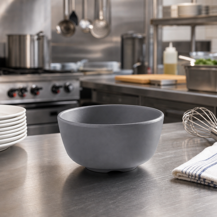 Product image #2 for American Metalcraft 10 oz Round Melamine Bouillon Cup, Matte Gray
