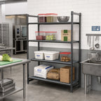 Thumbnail image #2 for Cambro Camshelving® Basics Plus CBA245464V4580 4-Tier Vented Polymer Add-On Shelving Unit, 24 x 54 x 64 in, Brushed Graphite