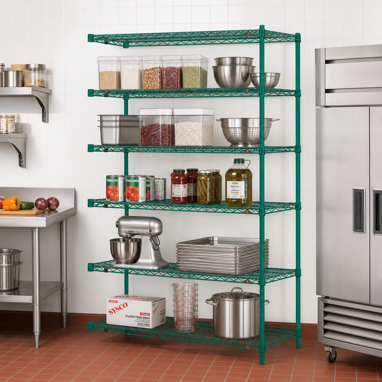 Product image #3 for Metro Super Erecta Metroseal 3 Add-On Wire Shelving Unit, 60W x 21D x 74H, 5 Shelves