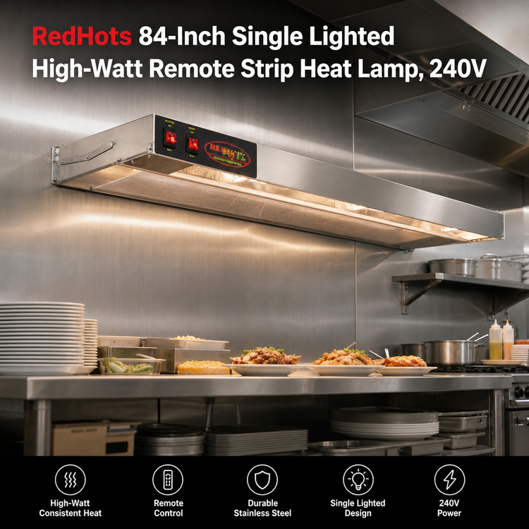 Product image #2 for RedHots 84-Inch Single Lighted High-Watt Remote Strip Heat Lamp, 240V