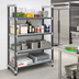 Thumbnail image #2 for Cambro Camshelving Elements XTRA 4-Tier Stationary Starter Polymer Shelving Unit, 24 x 42 x 84 Inches, Speckled Gray