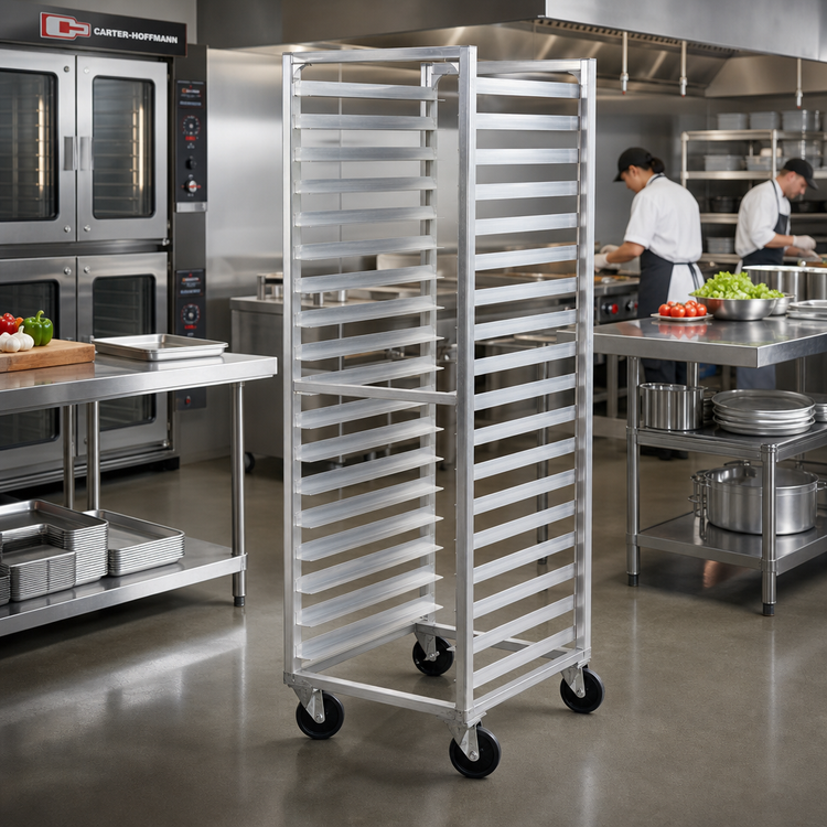 Product image #2 for Carter-Hoffmann O8622 Double Width Fixed Angle Aluminum Pan Rack, 22 18" x 26" Tray Capacity