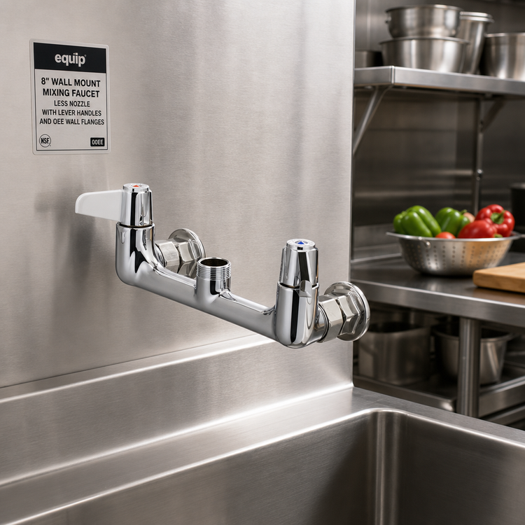 Product image #2 for equip 8-Inch Wall Mount Mixing Faucet, Less Nozzle, with Lever Handles and 00EE Wall Flanges