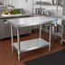 Thumbnail image #2 for BK Resources 72-Inch x 24-Inch 18-Gauge 430 Stainless Steel Work Table with Adjustable Undershelf