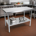 Thumbnail image #2 for John Boos Stallion Economy Stainless Steel Flat Top Work Table with Undershelf, 60 x 30 Inches