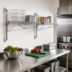 Thumbnail image #2 for Quantum WC14-CB1272C Wall-Mount Cantilever Wire Shelving Unit, Single Shelf, 72 x 12 Inches, Chrome