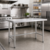 Thumbnail image #2 for Steel Works Stainless 72-Inch x 30-Inch Open Base Worktable with 18 Gauge 304 Stainless Steel Flat Top