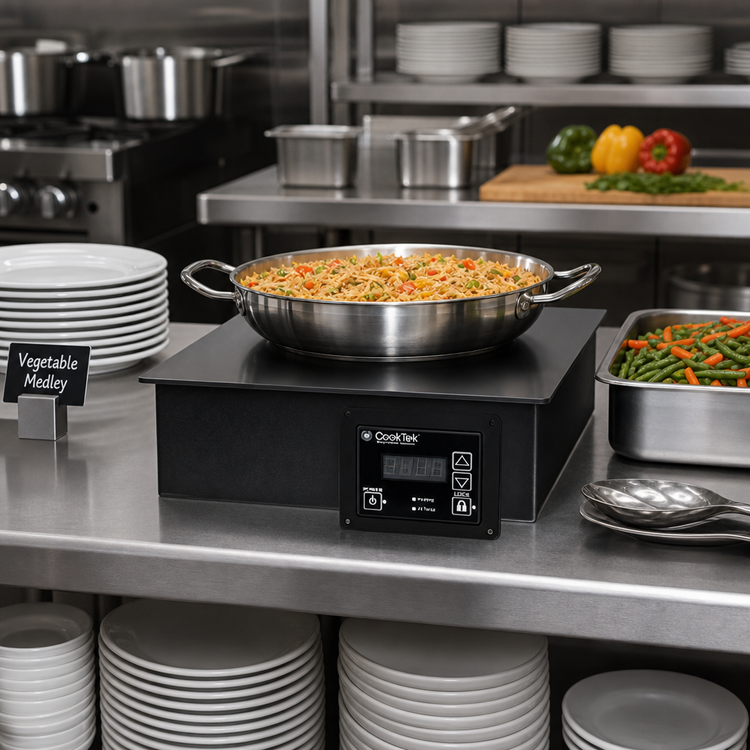 Product image #2 for CookTek Silenzio™ Single-Burner Drop-In Induction Buffet Warmer, 15-Inch Square, 650W
