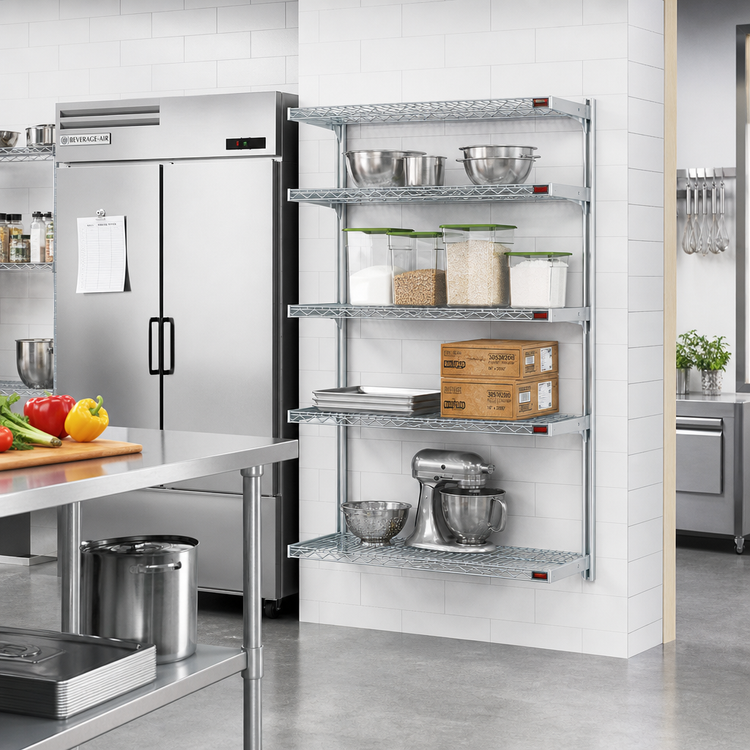 Product image #2 for EAGLEbrite 30"W x 21"D x 74"H 4-Tier Add-On Wire Shelving Unit, Zinc Finish