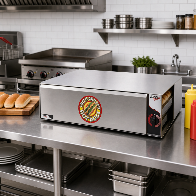 Product image #2 for APW Wyott BW-31 Free-Standing Hot Dog Bun Warmer with 1 Drawer and 72-Bun Capacity