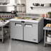 Thumbnail image #2 for Atosa Two-Section Mega Top Sandwich/Salad Prep Table Refrigerator with 18 1/6 Pans, 48-1/5 Inch Wide, 13.4 Cu. Ft., Rear-Mounted Self-Contained Refrigeration