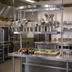 Thumbnail image #2 for Advance Tabco 36-Inch Table-Mounted Semi-Circular Stainless Steel Pot Rack with 12 Hooks and Utensil Rack