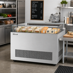 Thumbnail image #2 for Turbo Air TOS-50NN-S 50-1/4-Inch Open Display Self-Service Sandwich & Cheese Merchandiser, Straight Glass, Stainless Steel, Self-Contained Refrigerado