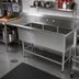 Thumbnail image #2 for John Boos Pro-Bowl 3-Compartment Sink with 18-Inch Left Drainboard, 20 x 20 x 14-Inch Bowls, 16-Gauge Stainless Steel