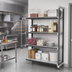 Thumbnail image #2 for Cambro Camshelving Elements XTRA 4-Tier Stationary Add-On Polymer Shelving Unit, 18 x 48 x 84 Inches, Vented and Solid, Speckled Gray