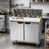 Thumbnail image #3 for Beverage-Air 36-Inch Two-Section Sandwich Prep Table Refrigerated Counter with 10-Pan Opening and 10-Inch Cutting Board
