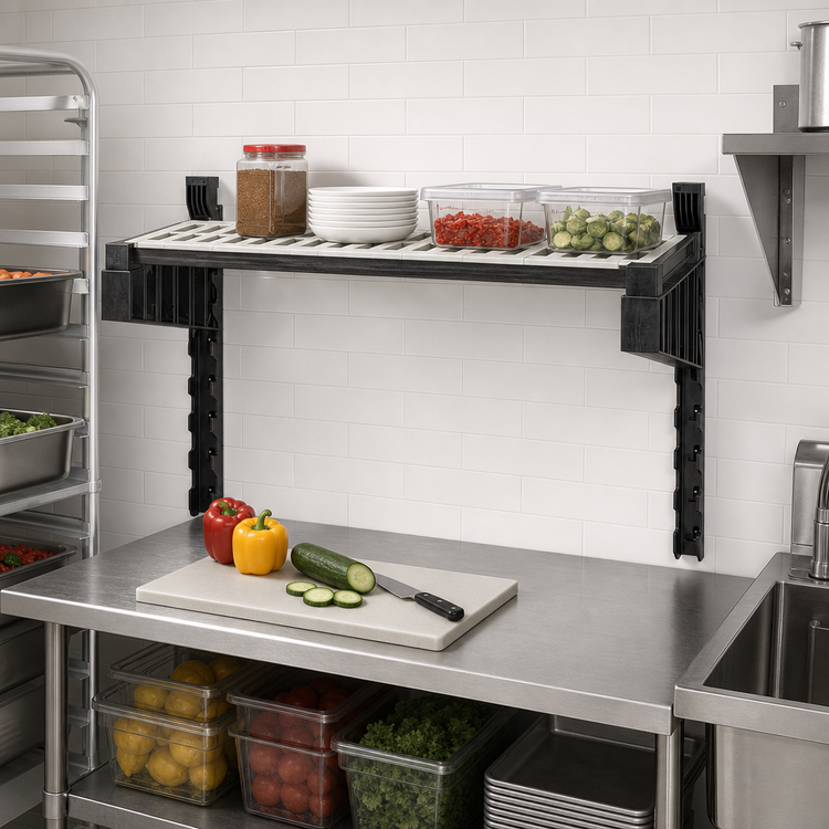 Product image #2 for Cambro Camshelving Elevation Series Wall-Mounted Shelf Kit, 21 x 36 Inch, Vented, Brushed Graphite