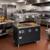 Thumbnail image #2 for Vollrath 2-Series Affordable Portable Deluxe 3-Well Mobile Hot Food Station with Lighted Breath Guard
