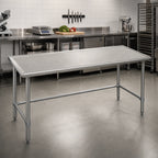 Thumbnail image #2 for Eagle Group Spec-Master T48120STEM Stainless Steel Work Table, 120"W x 48"D, 14-Gauge 300 Series Top, Box Marine Edge