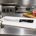 Thumbnail image #2 for Winco K-80P Jumbo Stamped Steak Knife, 9-1/2-Inch Overall, 5-Inch Round-Tip Stainless Steel Blade, Solid POM Handle Case of 25