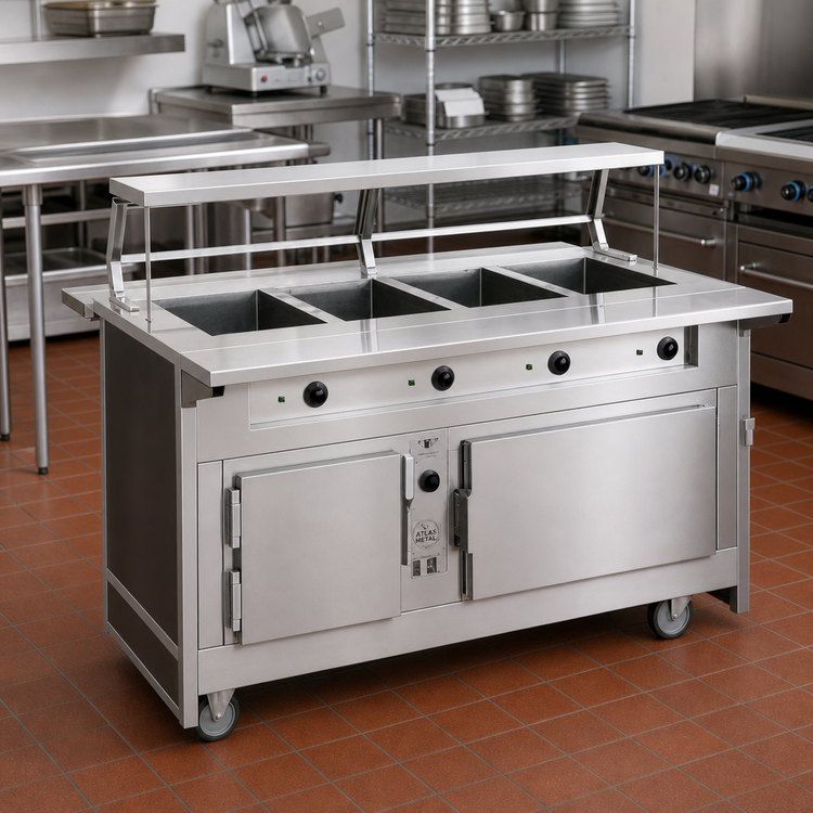 Product image #2 for Atlas Metal BLH-4-H 4-Well Electric Mobile Hot Food Serving Counter