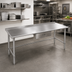 Thumbnail image #2 for Eagle Group Budget Series 120-Inch x 30-Inch 430 Stainless Steel Work Table with 1-1/2-Inch Rear Up-Turn