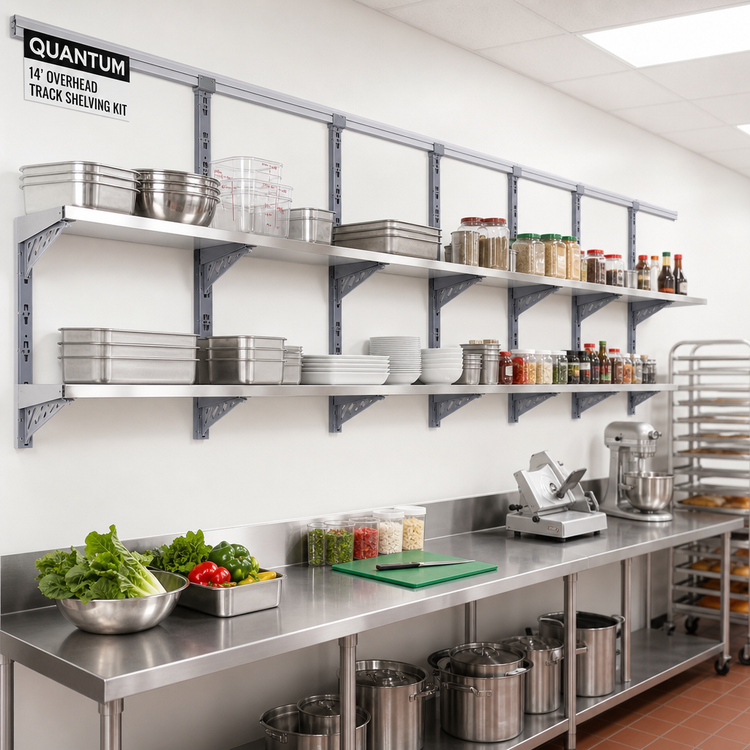 Product image #2 for Quantum 14-Foot Aluminum Overhead Track Shelving Kit