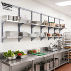 Thumbnail image #2 for Quantum TTK-14 14-Foot Aluminum Overhead Track Shelving Kit, Chrome, 168"H, NSF