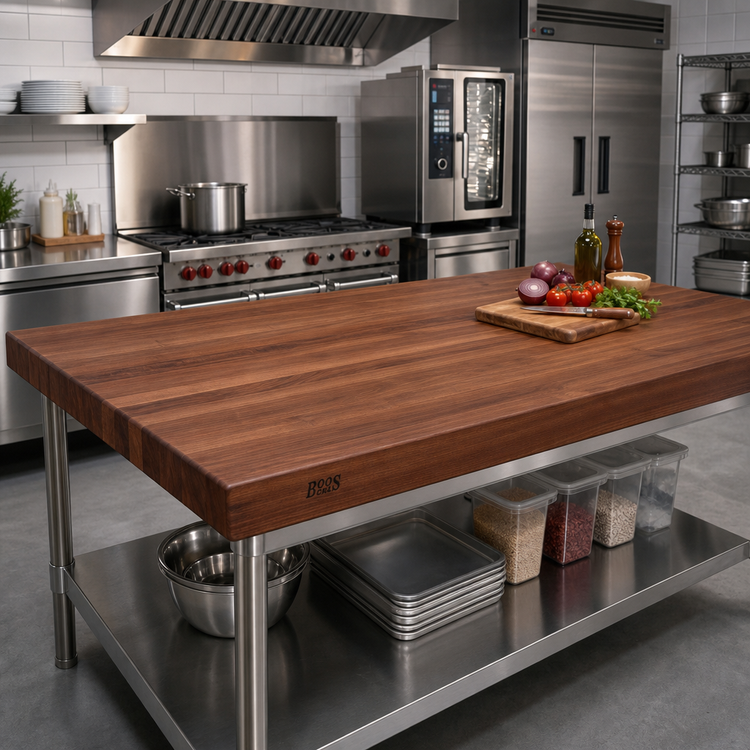 Product image #2 for Boos Block American Black Walnut Kitchen Countertop, 60-Inch W x 42-Inch D x 3-Inch Thick, Flat, Varnique Finish