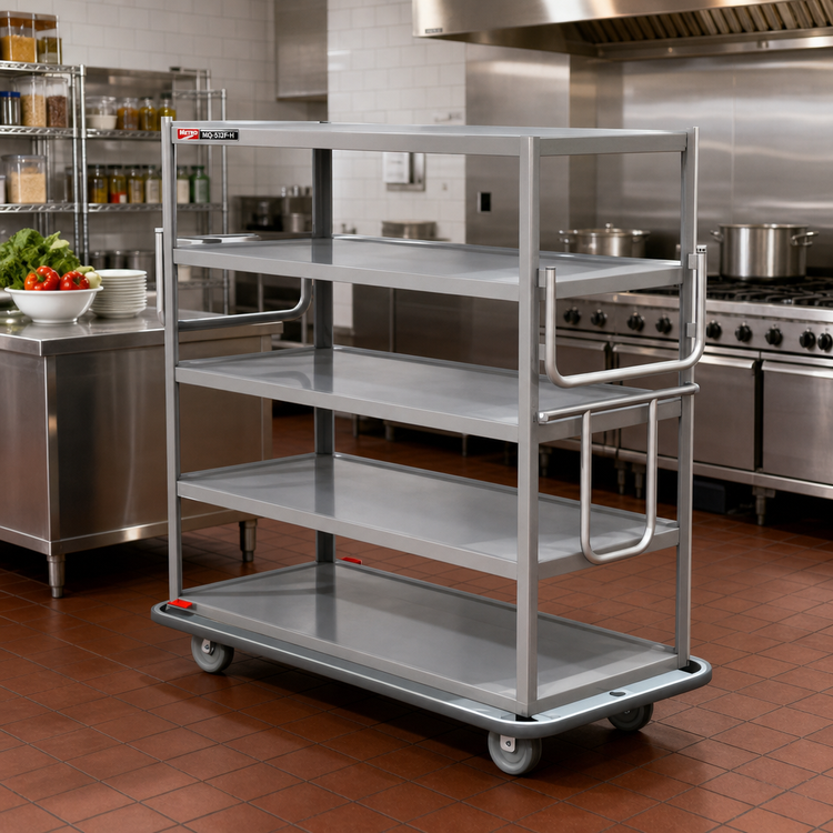 Product image #2 for Metro MQ-512F-H Stainless Steel Queen Mary Cart with 5 Flat Shelves