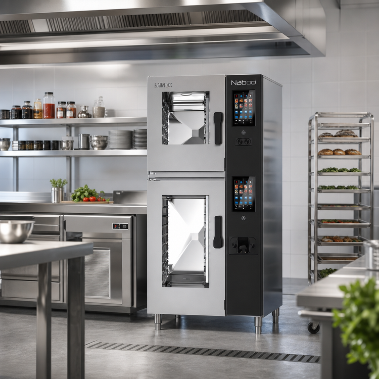 Product image #2 for Lainox Naboo 5.0 NAE161B Double-Stacked Electric Combi Oven, 6 x 1/1 GN + 10 x 1/1 GN, Direct Steam