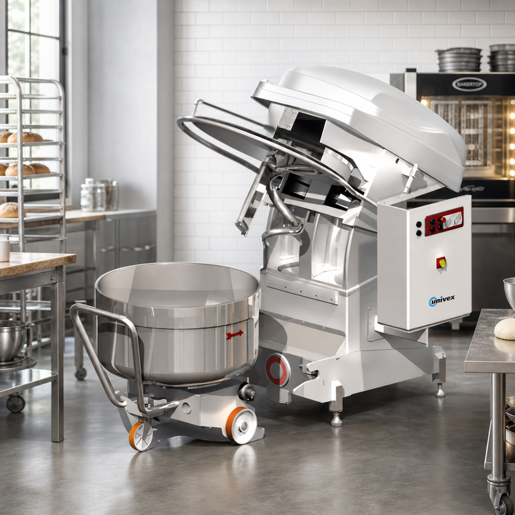 Product image #2 for Univex Silverline SL80RB Removable Bowl Spiral Mixer, 137 Qt. Bowl, 175 Lb. Dough Capacity, 2-Speed with Reverse
