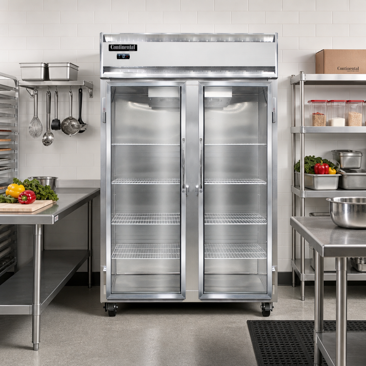 Product image #2 for Continental Refrigerator 2FNSSGD Two-Section Standard Depth Display Freezer with Narrow Glass Doors