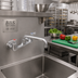 Thumbnail image #2 for John Boos PBF-10-SLF-X Low-Lead Heavy Duty Splash Mount Faucet with 10-Inch Swing Spout and 8-Inch Centers