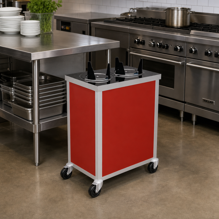 Product image #2 for Atlas Metal MEPD3-7-1/4 Mobile Enclosed 3-Tube Plate Dispenser