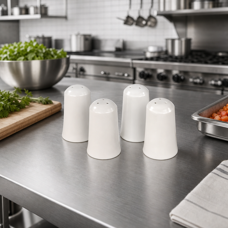 Product image #2 for Dover White Ceramic Salt & Pepper Shaker Set, 2 oz., White