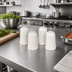 Thumbnail image #2 for Dover White Ceramic Salt & Pepper Shaker Set, 2 oz., White