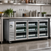 Thumbnail image #2 for IKON Refrigeration Three-Section Glass Door Back Bar Cooler, 73.1-Inch, Stainless Steel, Left-Side Self-Contained