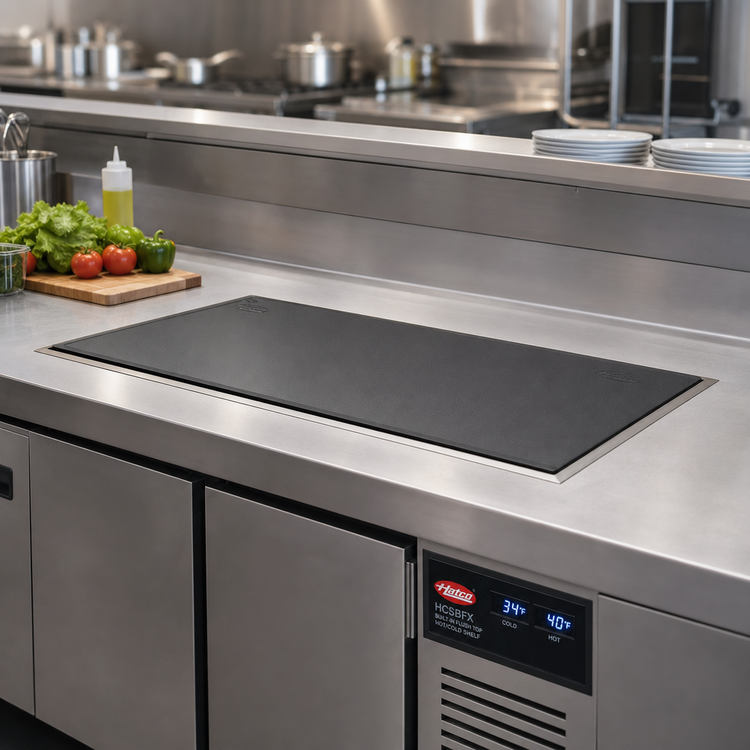 Product image #2 for Hatco HCSBFX-48-I Built-In Flush Top Hot/Cold Shelf, 48-Inch x 19.5-Inch Surface, Remote Refrigeration, Hardcoat Aluminum