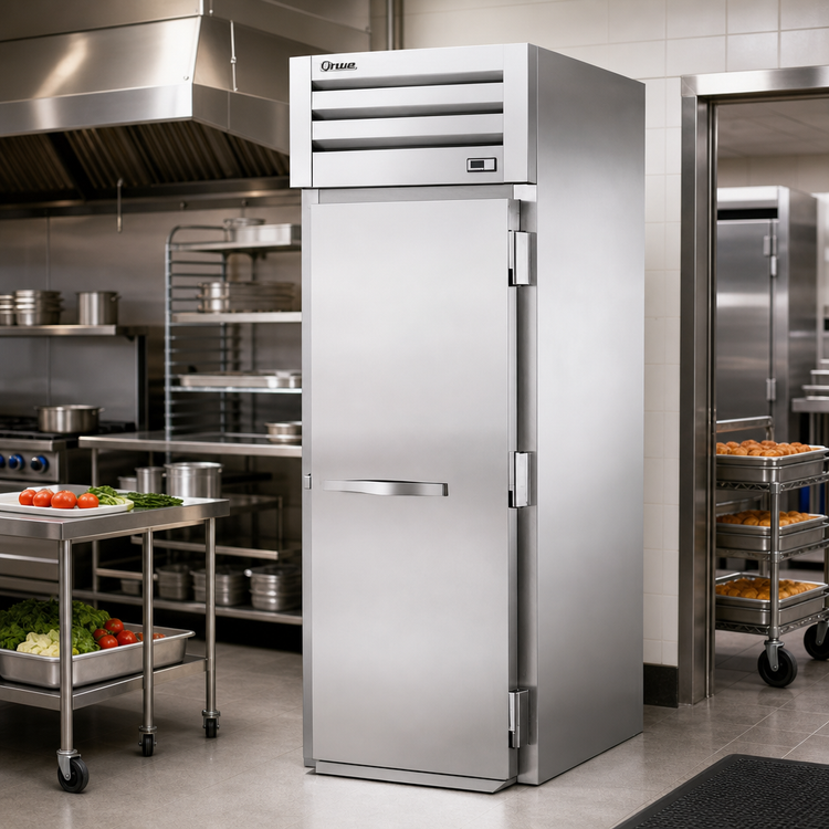 Product image #2 for True SPEC SERIES Roll-Thru Heated Cabinet, One-Section, 89 Inch High, Solid Swing Doors, Stainless Steel Front & Rear