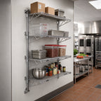 Thumbnail image #2 for Metro Super Erecta SW46C 21-Inch Chrome-Plated Post-Type Wall-Mount Shelving End Unit, 4-Tier
