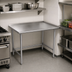 Thumbnail image #2 for Advance Tabco Special Value Series 30 x 30 Inch Corner Stainless Steel Work Table with 16-Gauge 304 Top, Open Base, and 1-1/2 Inch Rear Up-Turn