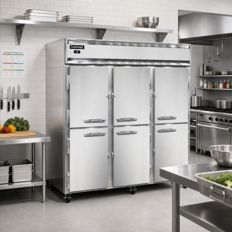 Product image #2 for Continental Refrigerator 3FSNSAHD Three-Section Shallow Depth Half-Height Solid Door Reach-In Freezer