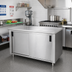 Thumbnail image #2 for Advance Tabco 48 Inch x 30 Inch Cabinet Base Enclosed Work Table with Sliding Doors, 14 Gauge 304 Stainless Steel Top