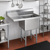 Thumbnail image #2 for Advance Tabco 1-Compartment Fabricated Sink with 24-Inch Left Drainboard, 24 x 24 x 14 Bowl, 16-Gauge 304 Stainless Steel