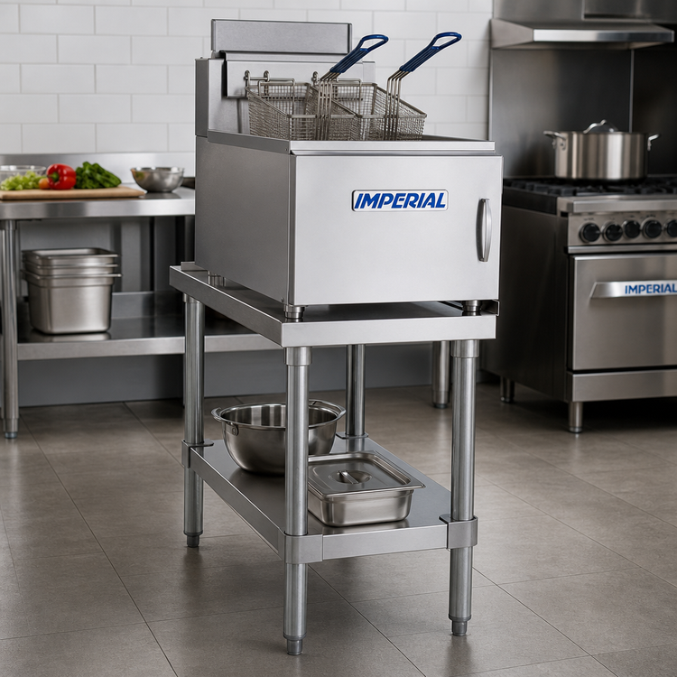 Product image #2 for Imperial 15-1/2-Inch Stainless Steel Equipment Stand with Undershelf for IFST-25 Countertop Fryer